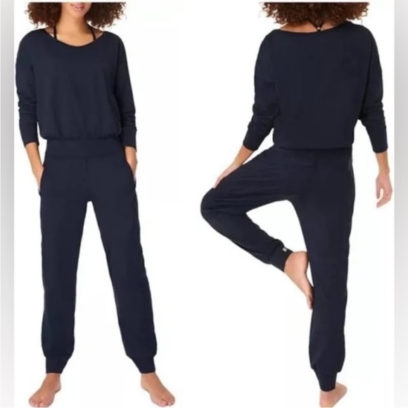 NWT Sweaty Betty Gary Long Sleeve Athletic Jumpsuit in Navy...